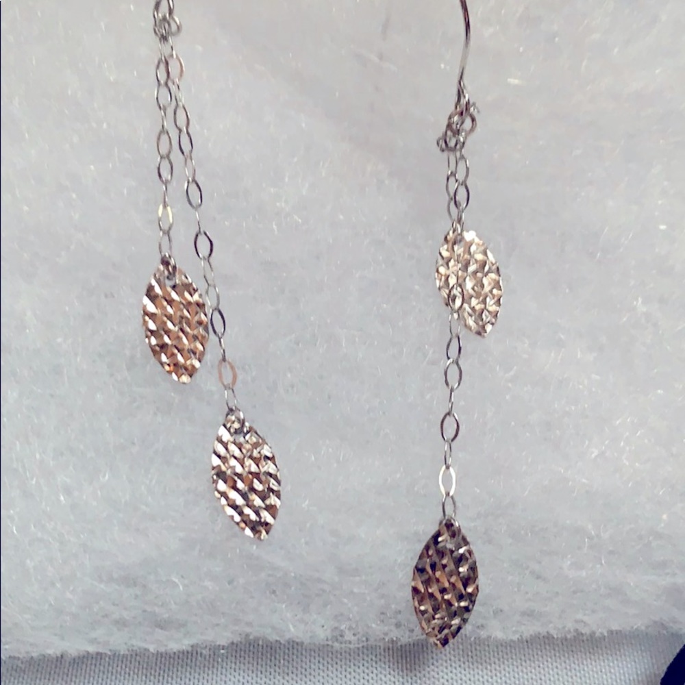 Sterling silver leaf dangle earrings